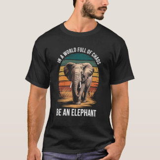 カラフルなビンテージゾウ 2 Tシャツ