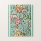 カラフルなビンテージ世界地図 ジグソーパズル (縦)