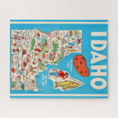 カラフルなビンテージ アイダホ州の地図 16x20 パズル (横)
