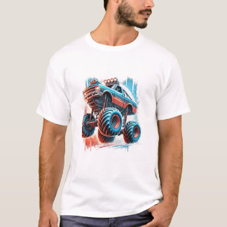 カラフルなビンテージ モンスタートラック Tシャツ