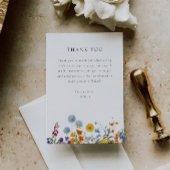 カラフルなビンテージ ワイルドフラワー ブライダルシャワーのお祝い サンキューカード