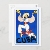 カラフルなビンテージ 訪れる キューバのダンサー ポストカード (正面/裏面)