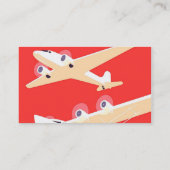 カラフルなビンテージWPA飛行機 名刺 (裏面)