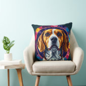カラフルなビーグル犬のデジタルアート クッション (椅子)