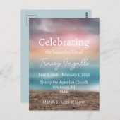 カラフルなビーチの夕焼けの葬儀 ポストカード (正面/裏面)