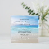 カラフルなビーチまたは目的地の結婚式招待状 招待状 (スタンド正面)