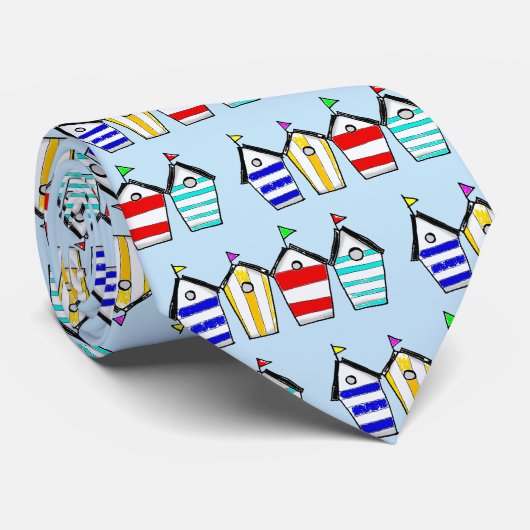 カラフルなビーチハットのイラスト ネクタイ (ロール)