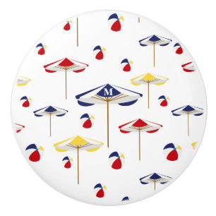 カラフルなビーチパラソルおよびビーチボールのカスタム セラミックノブ