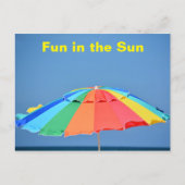 カラフルなビーチパラソル ポストカード (正面)