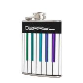 カラフルなピアノが付いているクールなキーボードは音楽フラスコを調整します フラスク (左)