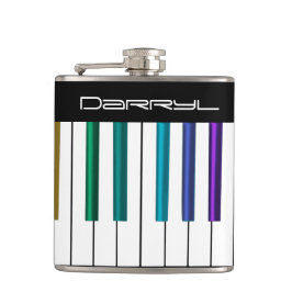 カラフルなピアノが付いているクールなキーボードは音楽フラスコを調整します フラスク