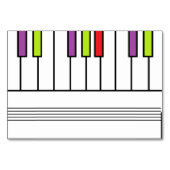 カラフルなピアノの鍵盤の子供パーティー名札 テーブルナンバー (裏面)