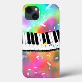カラフルなピアノの鍵盤 ミュージックテーマ iPhone 13ケース