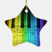 カラフルなピアノキーボードのオーナメント セラミックオーナメント (裏面)