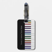 カラフルなピアノキーボードのパーソナライズな荷物のラベル ラゲッジタグ (裏面縦)