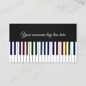 カラフルなピアノキーボードの先生のソングライターバンド 名刺 (裏面)