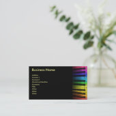 カラフルなピアノキーボードの名刺 名刺 (スタンド正面)