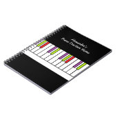 カラフルなピアノ鍵盤の音楽練習用パーソナライズノート ノートブック (左側)