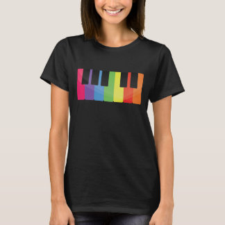 カラフルなピアノ Tシャツ