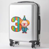 カラフルなピエロと虹色の数字 シール (スーツケース)