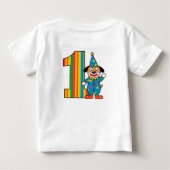 カラフルなピエロと虹色の数字 ベビーTシャツ (裏面)