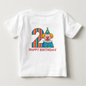 カラフルなピエロと虹色の数字 ベビーTシャツ (裏面)