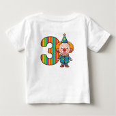 カラフルなピエロと虹色の数字 ベビーTシャツ (裏面)