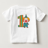 カラフルなピエロと虹色の数字 ベビーTシャツ (裏面)
