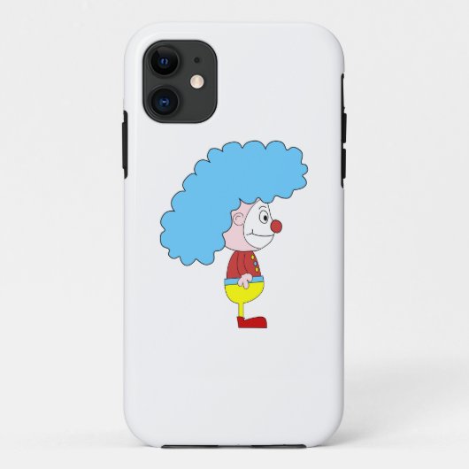 カラフルなピエロの漫画。 青い毛 Case-Mate iPhoneケース (裏面)