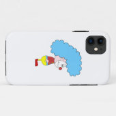 カラフルなピエロの漫画。 青い毛 Case-Mate iPhoneケース (裏面(横))