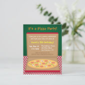 カラフルなピザ子供の誕生日のパーティー 招待状 (スタンド正面)