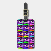 カラフルなピット・ブルの写実的な荷物のラベルに斑点を付ける簡単 ラゲッジタグ (正面縦)