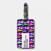 カラフルなピット・ブルの写実的な荷物のラベルに斑点を付ける簡単 ラゲッジタグ (裏面縦)