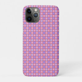 カラフルなピンクとパープルのスペイン風タイル柄 iPhone 11 PROケース