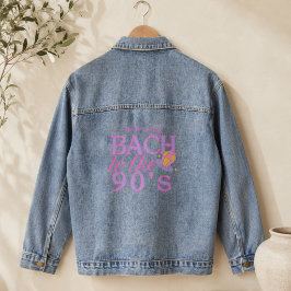 カラフルなピンクとパープルの90年代レトロなバチェラーette デニムジャケット