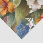 カラフルなピンクと青の花柄ティッシュペーパー 薄葉紙 (詳細)