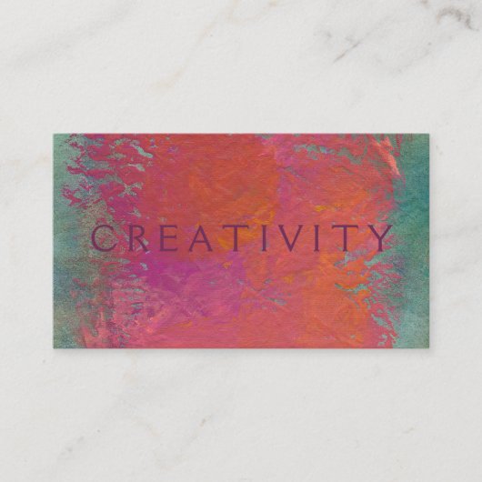 カラフルなピンクのオレンジ近代美術の絵画はカスタマイズ 名刺 (正面)
