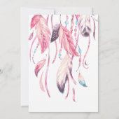 カラフルなピンクの夢のキャッチャーの誕生日の招待状 招待状 (裏面)