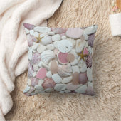 カラフルなピンクの海のガラスビーチ陶器の写真の貝 クッション (ブランケット)