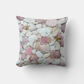 カラフルなピンクの海のガラスビーチ陶器の写真の貝 クッション (正面)