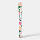 カラフルなピンクの花園のモノグラム Case-Mate iPhoneケース (裏面 / 左)