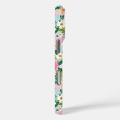 カラフルなピンクの花園モノグラム Case-Mate iPhoneケース (裏面 / 右)