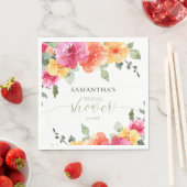 カラフルなピンクオレンジの芍薬が春のブライダルシャワーを彩る スタンダードランチョンナプキン (インサイチュ)