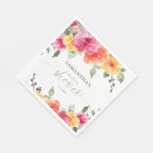 カラフルなピンクオレンジの芍薬が春のブライダルシャワーを彩る スタンダードランチョンナプキン (角)