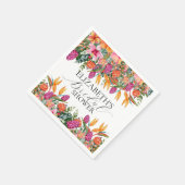 カラフルなピンクオレンジトロピカルフラワーブライダルシャワー スタンダードカクテルナプキン (角)
