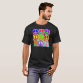 カラフルなピースサインのデザイン Tシャツ (正面フル)