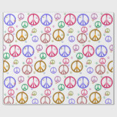 カラフルなピースサインの包装紙 ラッピングペーパー (フラット)