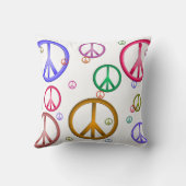 カラフルなピースサインの枕 クッション (裏面)