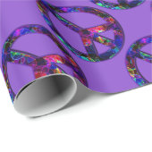 カラフルなピースサインパターン紫色の包装紙 ラッピングペーパー (ロールコーナー)
