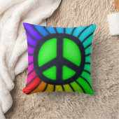 カラフルなピースサイン クッション (ブランケット)